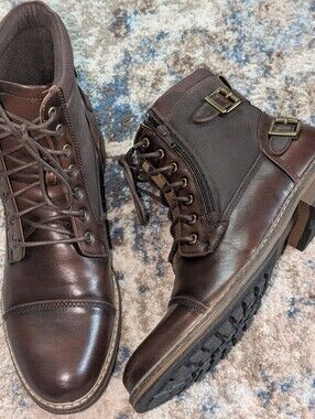 Sonoma Simon Lace Up Ankle Boots Men's Brown Preppy Dressy Classic